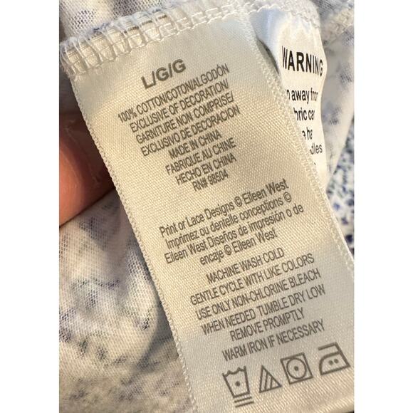 EILEEN WEST Longsleeve Flannel Floral Sleep Dress Loungewear Size L - Picture 5 of 5